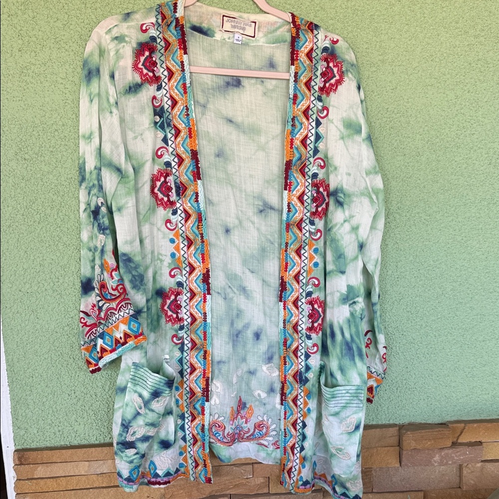 Colorful Tie-Dye Kimono Cardigan